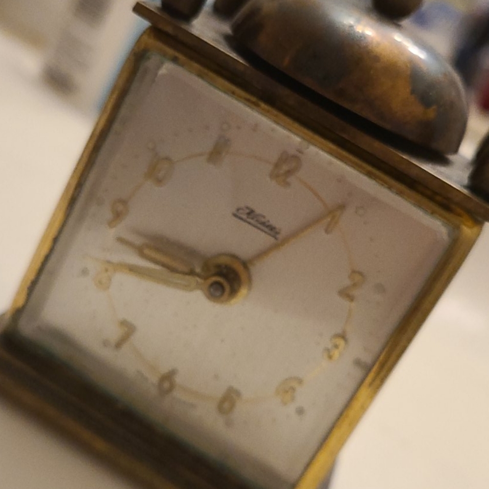 Vintage Brass vanity table top clock